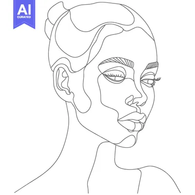Popular premium asset: Single Line Drawing of a Woman's Face