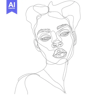 Popular premium asset: A Single-Line Illustration of a Woman's Face