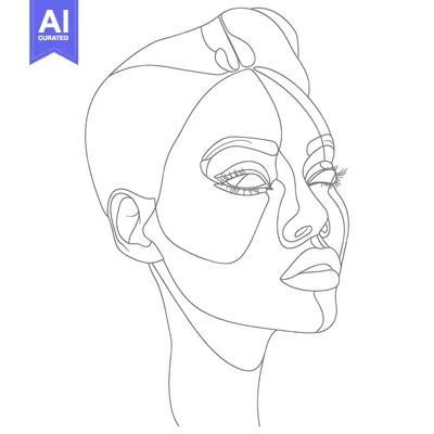 Popular premium asset: Single Line Drawing of a Woman's Face with Closed Eyes