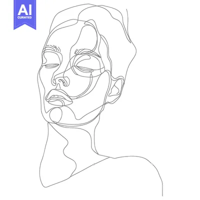 Popular premium asset: Single-Line Drawing of a Woman's Face with Closed Eyes