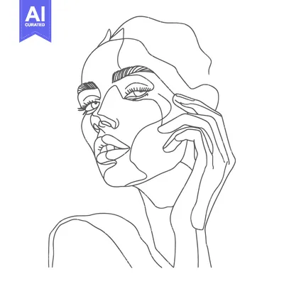 Popular premium asset: Single Line Drawing of a Woman's Face and Hand