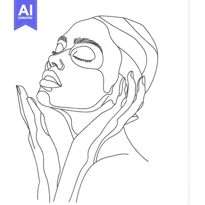 Popular premium asset: One Line Drawing of a Woman's Face and Hands