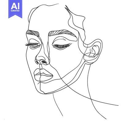 Popular premium asset: Single-Line Art Portrait of a Woman with Closed Eyes