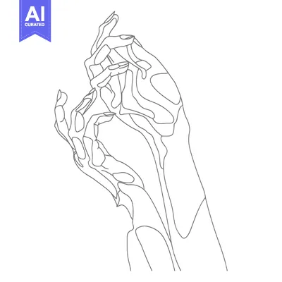 Premium design asset: A Single Line Drawing of Intertwined Hands