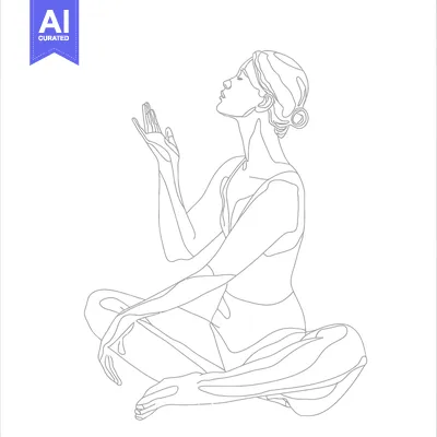 Popular premium asset: Line Art Illustration of a Woman in a Sitting Pose