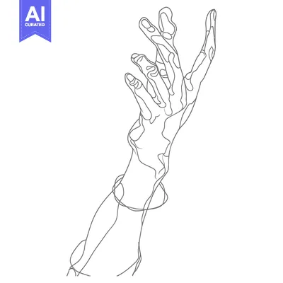 Premium design asset: Single Line Drawing of an Outstretched Hand