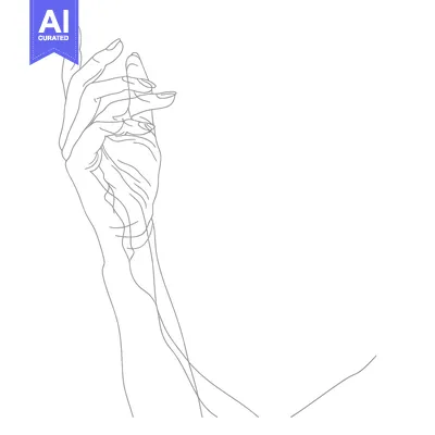 Aset premium populer: Single-Line Drawing of a Hand Reaching Upward