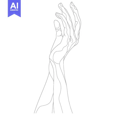 Aset premium populer: Line Drawing of a Human Hand Reaching Upwards