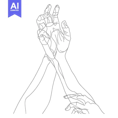 Popular premium asset: Two Intertwined Hands in a Continuous Line Drawing
