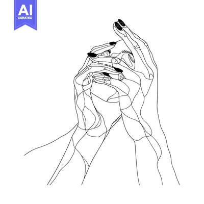 Aset premium populer: Line Art Illustration of Two Hands Holding an Object