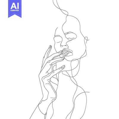 Popular premium asset: Continuous Line Drawing of a Woman's Face and Hand