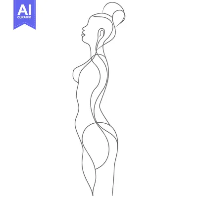 Popular premium asset: Single-line drawing of a woman's silhouette in profile