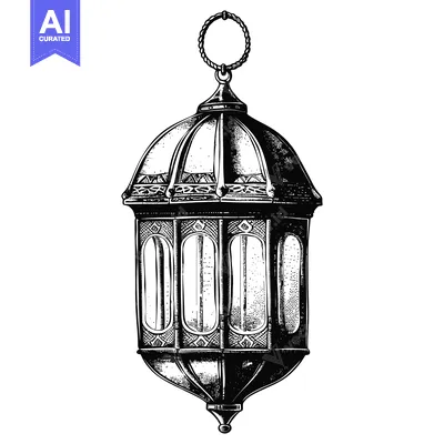 Premium design asset: Ornate Hanging Lantern with Intricate Details
