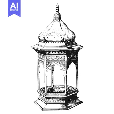 Intricately Designed Ornate Lantern with a Spired Dome