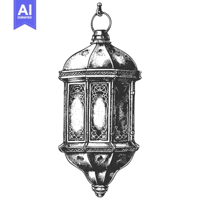 Aset premium populer: Ornate Hanging Lantern with Intricate Designs