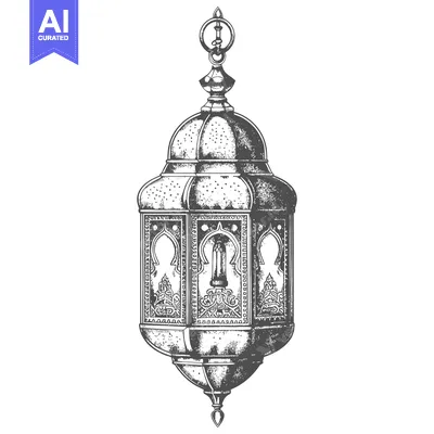 Premium design asset: Hand-Drawn Sketch of an Ornate Hanging Lantern