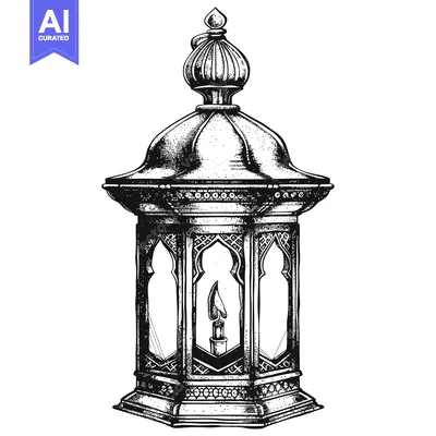 Popular premium asset: Ornate Hand-Drawn Lantern with a Single Candle