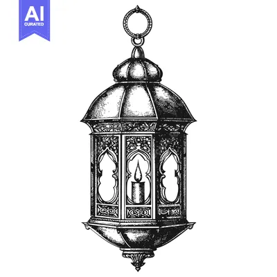 Popular premium asset: Intricately Designed Ornate Hanging Lantern With a Candle