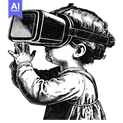 A Young Girl Experiencing Virtual Reality