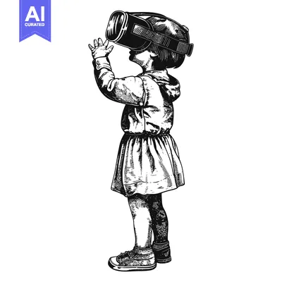 Popular premium asset: A Young Girl Wearing a Virtual Reality Headset