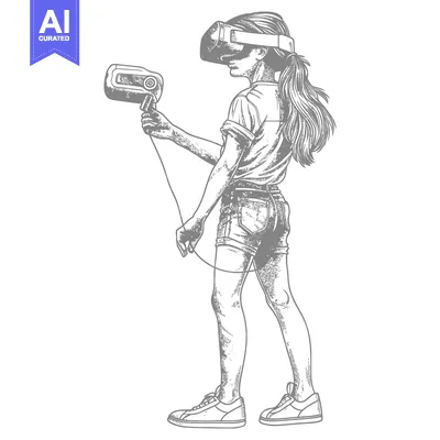Popular premium asset: Girl Wearing Virtual Reality Headset and Holding Controller