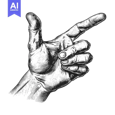 Aset desain premium: A Hand Gesturing with the Index Finger Pointed Forward