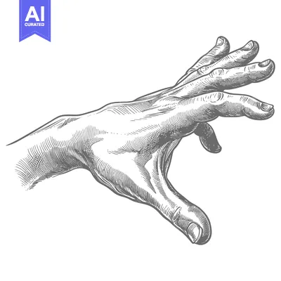Aset premium populer: Detailed Hand Reaching Outward with a Cupped Palm