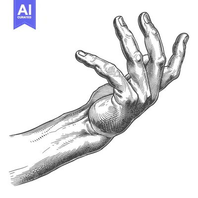 Popular premium asset: An anatomical illustration of a hand in an open position