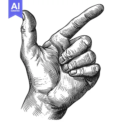 Aset premium populer: A Hand with an Extended Index Finger Pointing