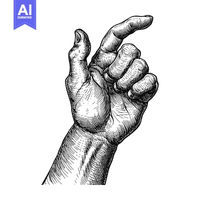 Aset desain premium: Hand with extended index finger pointing upwards