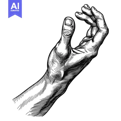 Premium design asset: A Hand Reaching Out with Fingers Curved into a Circle