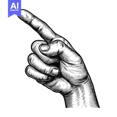Aset premium populer: Hand with Extended Index Finger Pointing Upwards