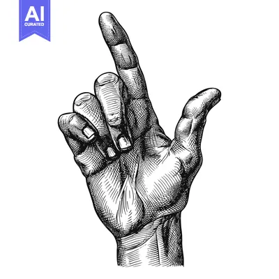 Aset premium populer: Detailed Hand Drawing with Extended Index Finger