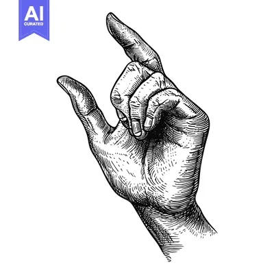 Aset desain premium: Hand Gesture Illustrating Measurement or Small Size