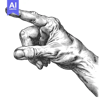 Premium design asset: A Hand with an Extended Index Finger Pointing