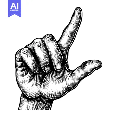 Popular premium asset: Hand Gesture Pointing Upwards with Index Finger Extended