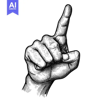 Hand Gesturing with Index Finger Pointing Upwards