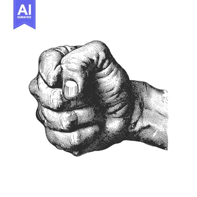 Popular premium asset: A Detailed Hand-Drawn Illustration of a Clenched Fist