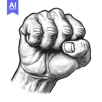 Popular premium asset: A Detailed Line Drawing of a Human Fist