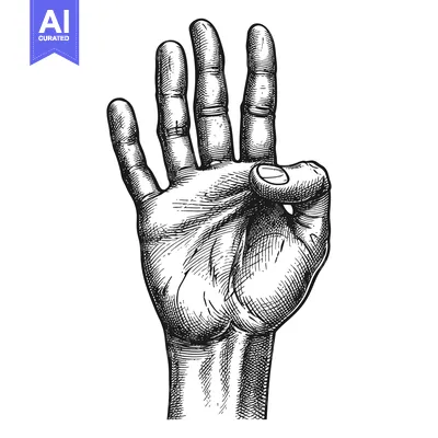 Aset desain premium: Hand Gesture Depicting the Letter O or the "Okay" Sign