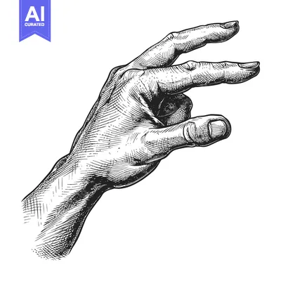 Aset premium populer: Hand with Extended Forefinger and Thumb, Grasping Gesture