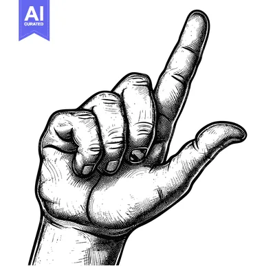 Aset premium populer: A Hand Gesture Pointing Upward With an Index Finger Extended