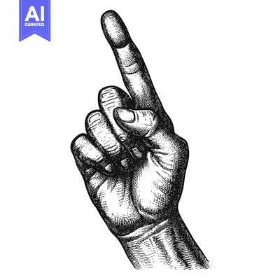 Aset desain premium: Hand With Index Finger Pointing Upwards