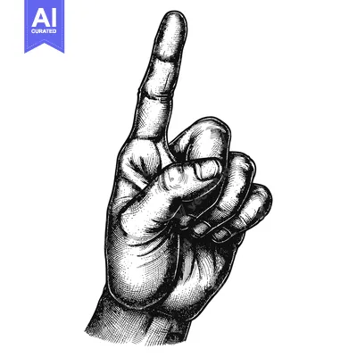Aset premium populer: A Hand with the Index Finger Pointing Upward