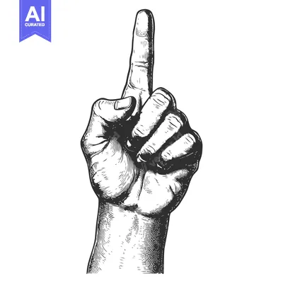 Aset desain premium: A Hand with Index Finger Pointing Upwards