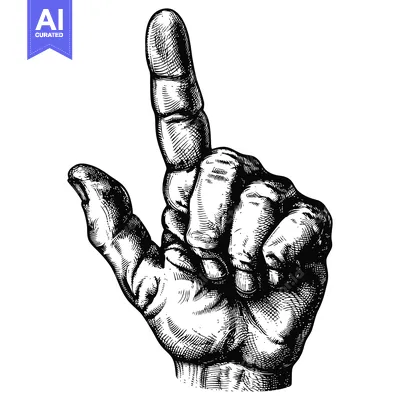 Popular premium asset: A Black and White Sketch of a Hand Pointing Upwards