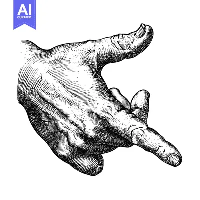 Aset desain premium: Hand with Extended Index Finger Pointing