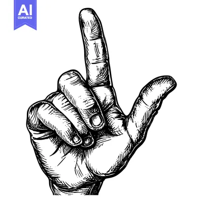 Aset premium populer: Hand Gesture with Index Finger Pointing Upwards