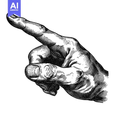 Aset premium populer: Hand with Index Finger Pointing to the Right