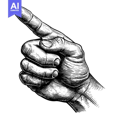 Aset premium populer: Hand with Extended Index Finger Pointing Upwards